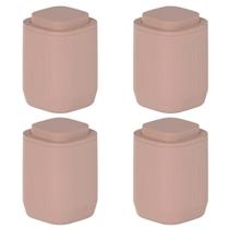 4x Porta Algodão Multiuso Moderno Ou Aura Marrom