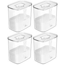 4X Pote Temperos 1,5L Organizador Geladeira Ou Clear Fresh