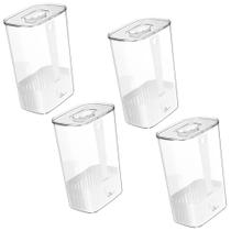4x Pote Temperos 2,3L Organizador Geladeira OU Clear Fresh