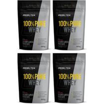 4x Probiótica 100% Pure Whey Refil - 900G Morango Suplemento