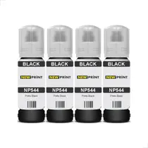 4x Refil Tinta New Print 544 Para Epson L3150 L3250 L3110 L5190 L3210 L5290 L1250 L5590 T544 Preto