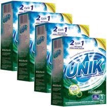 4x Sabão em Pó Para Maquina de Lavar Louça Unik 1kg Detergente c/ Secante e Abrilhantador Limão