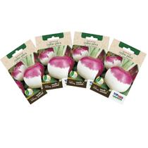 4X Sementes de Nabo Pêra de Colo Roxo TOPSEED 4X Sementes de Nabo Pêra de Colo Roxo TOPSEED