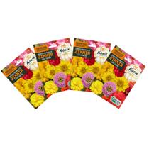 4X Sementes Orgânicas de Zinnia Liliput Sortida (3g) KORIN