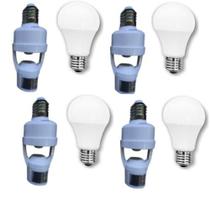 4X Sensores Fotocélula com Lâmpada SUPER LED BRANCA 6500K