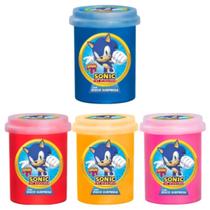 4x slime gelelé sonic com disco surpresa - 152g - sortido