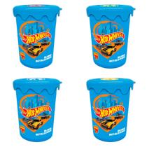 4x slime metalizado 180g - hot wheels - doce brinquedo