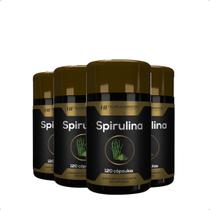 4x spirulina 120 cápsulas hf suplementos
