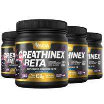 4x Suplemento Creathinex Beta 600g Creatina Monohidratada Sabor Uva Alanina Massa Muscular Treino