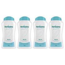4x talco desodorante herbíssimo sensitive deixa pele limpa protegida macia e suave 100g - uso diário