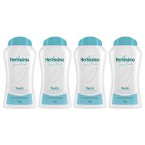 4x talco desodorante herbíssimo sensitive deixa pele limpa protegida macia e suave 100g - uso diário