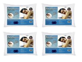 4x travesseiro branco não baixa toque macio 50 por 70 ótima qualidade capa matelasse confortavel