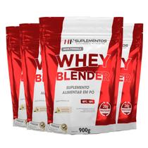 4X Whey Blender Concentrado Baunilha 900G Hf Suplementos