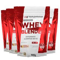 4X Whey Blender Concentrado Morango Com Banana 900G Hf 4X Whey Blender Concentrado Morango Com Banana 900G Hf