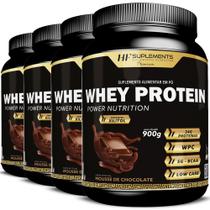 4x WHEY PROTEIN POWER NUTRITION MOUSSE DE CHOCOLATE 900G