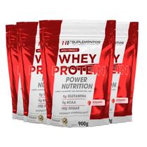 4x whey protein power nutrition refil 900g morango hf suple 4x whey protein power nutrition refil 900g morango hf suple