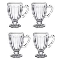 4x Xícara Para Café De Cristal Renaissance Café Expresso