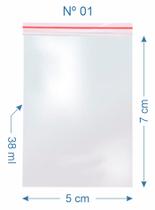 5.000 Saco Plástico Zip Lock Nº1 5.000 Saco Plástico Zip Lock Nº1
