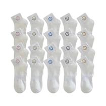 5/10/15/20 pares de meias femininas simples estilo ins branco rosto sorridente tornozelo