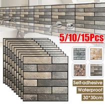 5/10/15 Pacotes 3D tijolo papel de parede autoadesivo adesivo de parede - generic