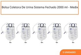 5/10/20 Unidades de Bolsa Coletora De Urina Sistema Fechado 2000 ml - Medix 5/10/20 Unidades de Bolsa Coletora De Urina Sistema Fechado 2000 ml - Medix