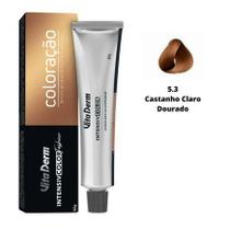 5.3 Castanho Claro Dourado Coloração Creme 60g Vita Derm 5.3 Castanho Claro Dourado Coloração Creme 60g Vita Derm