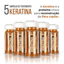 5 Ampolas de Keratina Reconstrução Capilar 2,8ml Dermabel
