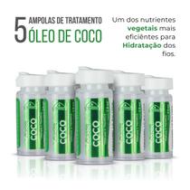 5 Ampolas de Tratamento Capilar Hidratação Óleo de Coco 2,8ml Dermabel