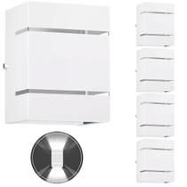 5 Arandelas Externa 2 Frisos Foco Fachos Parede Muro Branco 5 Arandelas Externa 2 Frisos Foco Fachos Parede Muro Branco
