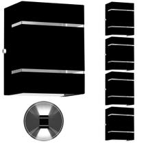 5 Arandelas Externa 2 Frisos Foco Fachos Parede Muro Preto 5 Arandelas Externa 2 Frisos Foco Fachos Parede Muro Preto