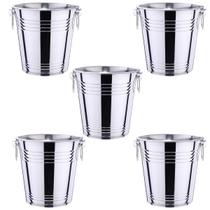 5 Balde De Gelo Aço Inox Para Champagne E Bebidas 4L 5 Balde De Gelo Aço Inox Para Champagne E Bebidas 4L