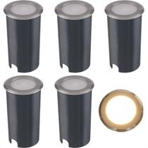 5 Balizador De Solo Escada Led Inox Ip67 Externo Deck Piscina Ali64