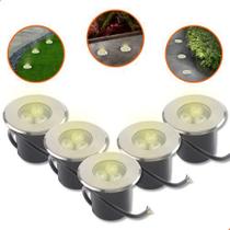 5 Balizador De Solo Led Chão Jardim 3w Embutir Blindado Piso