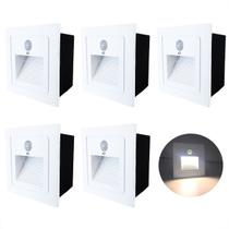 5 balizador Embutido Com Sensor De Presença Parede Led Lup73