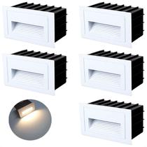 5 Balizador Led Externo De Parede 3000K Para Embutir Branco Zan42