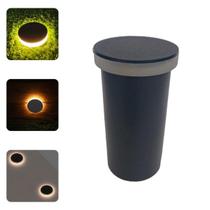 5 Balizadores Piso Pvc 3W Redondo Eclipse Luz Branco Quente 5 Balizadores Piso Pvc 3W Redondo Eclipse Luz Branco Quente