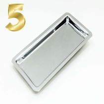 5 Bandejas Inox Médico Dentista Clinica 22x09x1,5cm Odonto Hospitalar