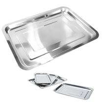 5 Bandejas Inox Retangular Rasa 45 X 35 Multiuso Kit 5 Peças 5 Bandejas Inox Retangular Rasa 45 X 35 Multiuso Kit 5 Peças