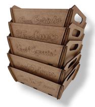 5 Bandejas MDF p/ Kit Presentes e Cestas L-24,5 C-17 A-7 5 Bandejas MDF p/ Kit Presentes e Cestas L-24,5 C-17 A-7