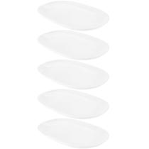 5 Bandejas para Servir Melamina Branca 34x22cm Buffet Travessa de Saladas Oval Restaurante 5 Bandejas para Servir Melamina Branca 34x22cm Buffet Travessa de Saladas Oval Restaurante