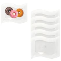 5 Bandejas Prato Descartável Plástico Retangular P/ Servir