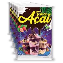 5 Banners 40x60 Cm Temos Açaí - Preço Editável