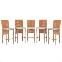 5 Banqueta em Alumínio Roma Fendi Corda Náutica Tecido 3 5 Banqueta em Alumínio Roma Fendi Corda Náutica Tecido 3