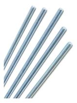 5 Barra Roscada Zincada (b) 1/4 Altura 1m Diametro 6,35 Mm Prateado