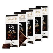 5 Barras Chocolate - 85% Cacau - Lindt Excellence 5 Barras Chocolate - 85% Cacau - Lindt Excellence