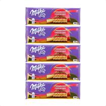 5 barras chocolate milka recheada de cheesecake de morango 5 barras chocolate milka recheada de cheesecake de morango