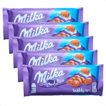 5 barras de chocolate ao leite aerado importado milka 100g 5 barras de chocolate ao leite aerado importado milka 100g