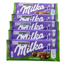 5 barras de chocolate milka ao leite com avelâs inteiras 5 barras de chocolate milka ao leite com avelâs inteiras