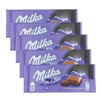5 barras de chocolate milka ao leite com mousse de chocolate