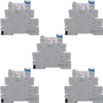 5 Base Relé De Interface Acoplador Fino Trilho Din 220V 6a